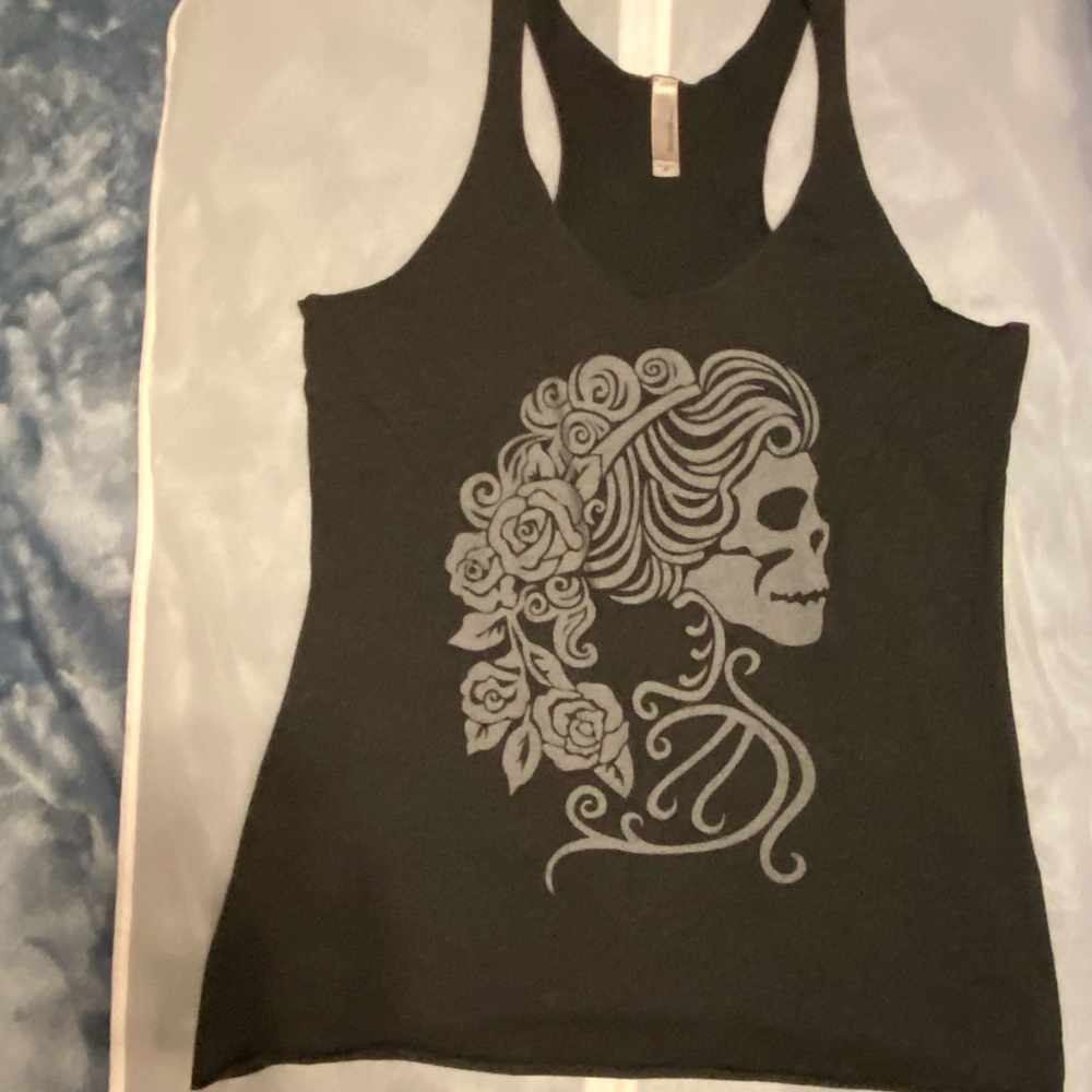 “Love Me Forever” Skull Cameo Racerback Tank Top - Picture 6 of 6